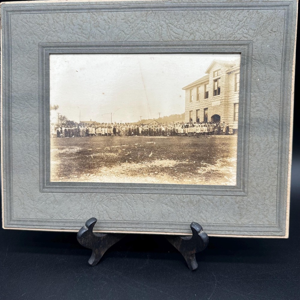 Antique Sepia School Photo Framed Group Portrait Early 1900s 1 African American